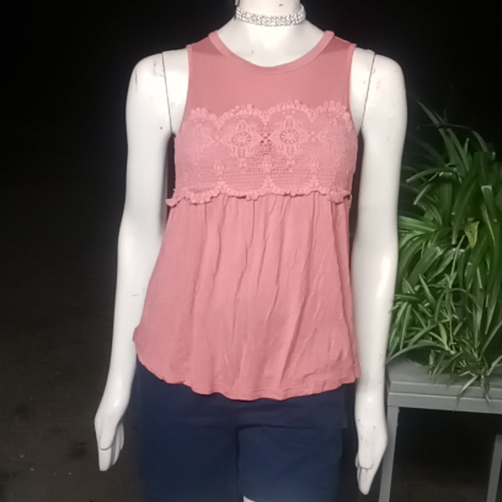 EUC jr's "Pink Peony" sleeveless designer shirt